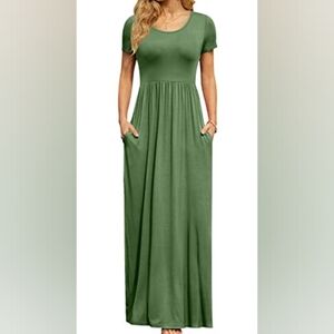 DB MOON Women's Short Sleeve Maxi Dress with pockets